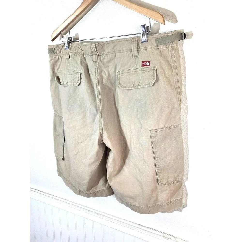 The North Face Mens Cargo Hiking Shorts 38 Beige Ripstop Outdoor Utility